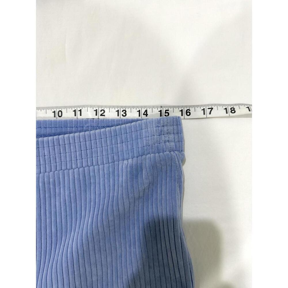Aerie Groove On Sky Blue Velour Ribbed High Waisted Flare Pants- Size Large - Picture 9 of 9